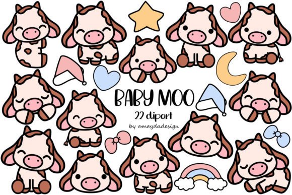 Adorable Baby Cow Clipart: 22 Animal Designs for Your Projects