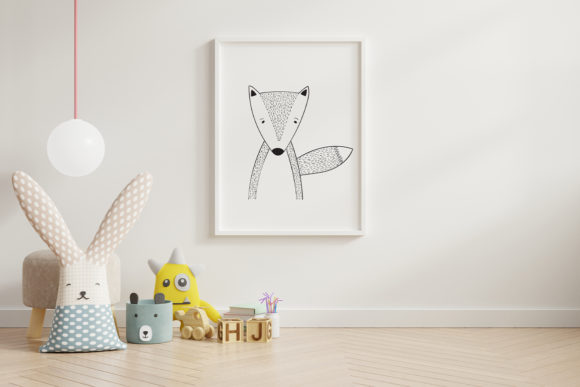 Adorable Wall Art: Cute Red Fox Animal Clip Art