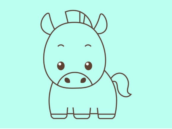 Animal Horse Line Background: Versatile Design Asset