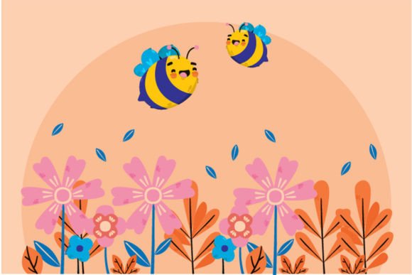 Bee Animal Background Illustration: Design Assets That Buzz