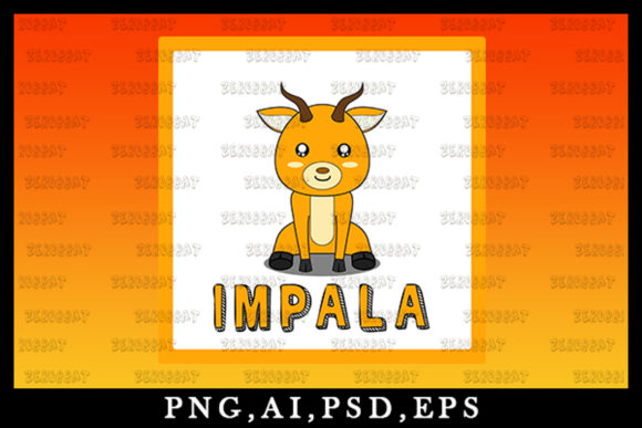 Bringing Kawaii Charm to Your Projects: Cute Kawaii Impala Animal Clipart V14