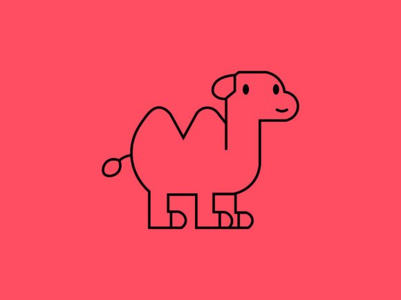 Charming Kawaii Animal Camel Line Background for Designers