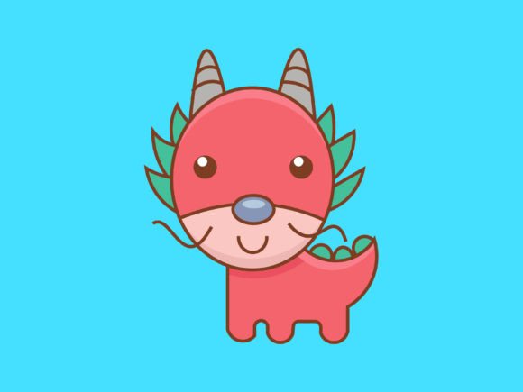 Charming Kawaii Animal Dragon Icon for Creative Projects