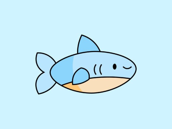 Charming Kawaii Animal Shark Icon Design for Every Project