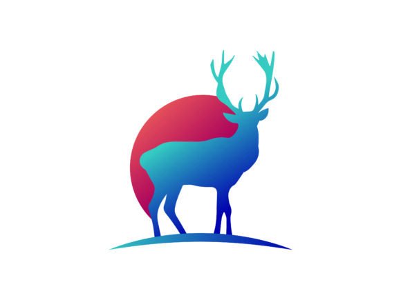 Deer Animal Colored Silhouette Logo: A Designer's Versatile Asset