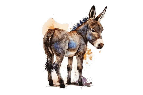 Donkey Farm Animal: A Watercolor Wonder for Modern Creators