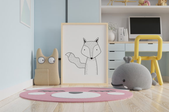 Enchanting Wall Art: Cute Fox Animal Clip Art