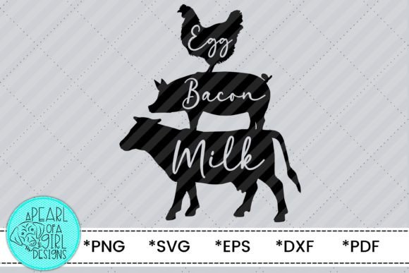 Farm Animal SVG: Egg Bacon Milk Design for Modern Projects
