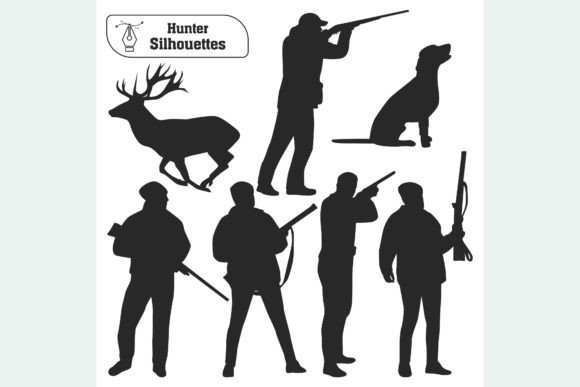Forest Animal Hunter Silhouette Vector: A Wild Design Asset