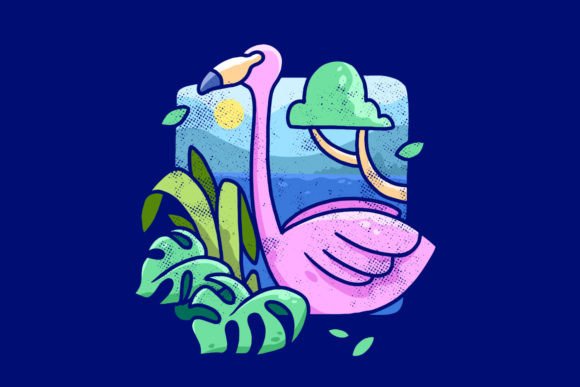 Hello Flamingo Wild Animal Illustration: A Creative Asset for Bold Branding