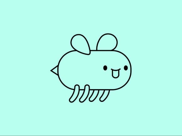 Kawaii Animal Bee Line Background: A Sweet Spring Design
