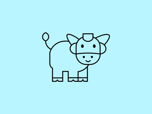 Kawaii Animal Bull Line Background: A Design Asset for Every Project