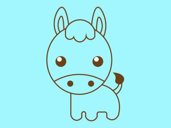 Kawaii Animal Donkey Line Background: Cute & Versatile Design