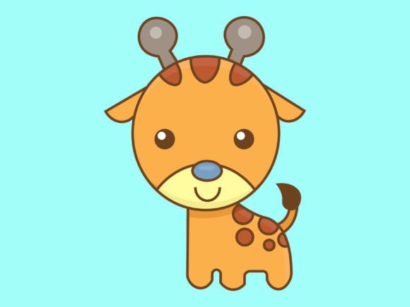 Kawaii Animal Giraffe Line Background: A Designer’s Playful Asset