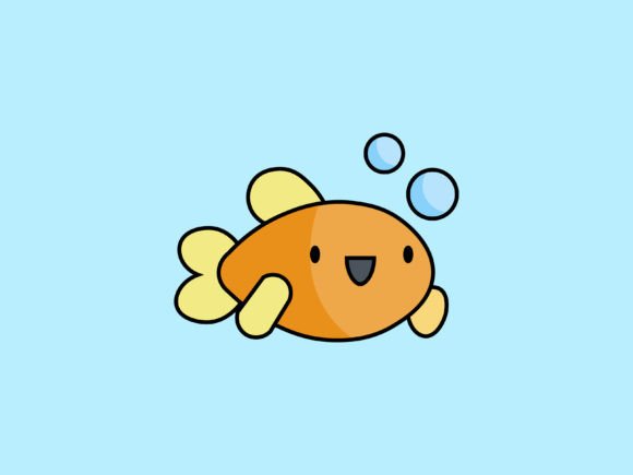 Kawaii Animal Golden Fish Icon: A Splash of Joyful Design