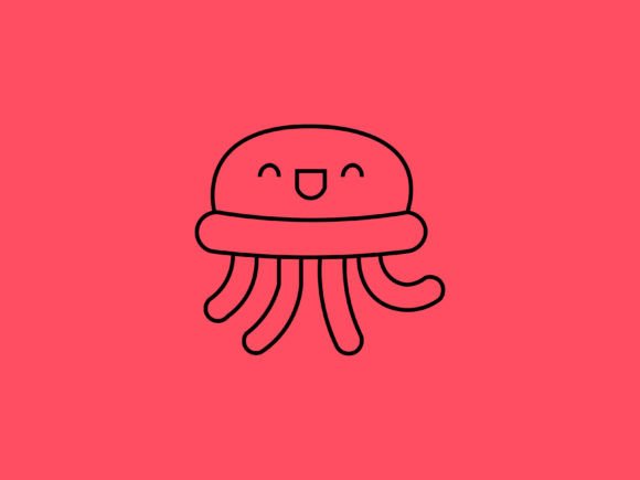 Kawaii Animal Jellyfish Line Background: A Designer's Playful Asset