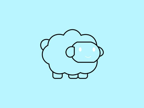 Kawaii Animal Sheep Line Background: A Playful Design Asset