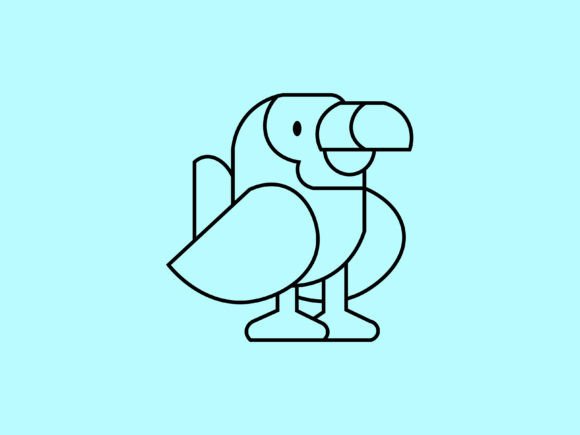Kawaii Animal Toucan Line Background: A Playful Design Asset for Every Project