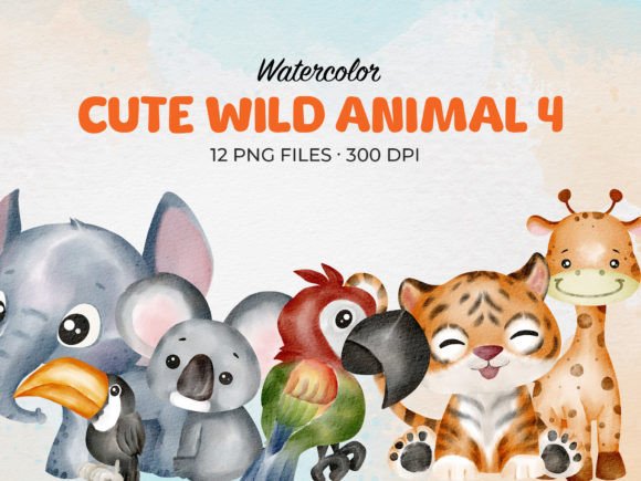 Watercolor Cute Wild Animal Clip Art: A Creative Toolkit