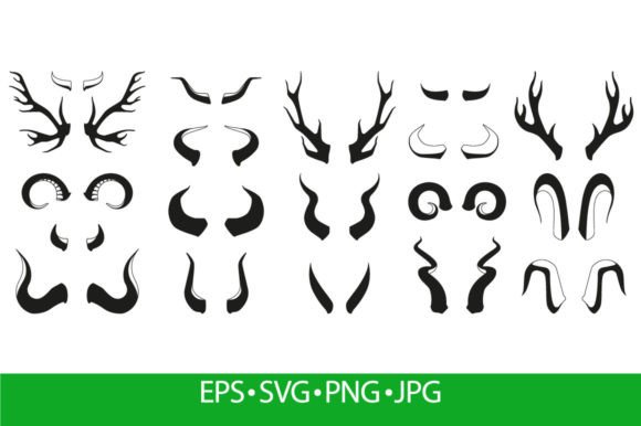 Wildlife Design Elements: Horn Silhouettes for Modern Branding
