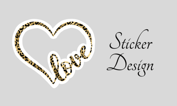 Wildly Sweet: The Leopard Love Heart Sticker